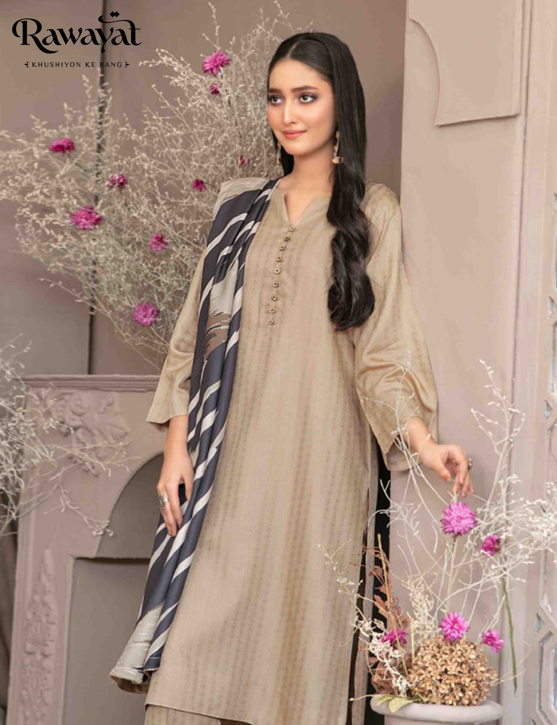 3 PIECE JACQUARD VISCOSE SUIT, D-5021