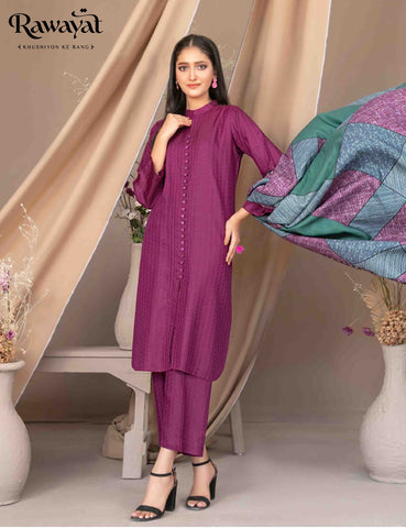 3 PIECE JACQUARD VISCOSE SUIT, D-5022