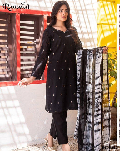 Zari Lawn Outfit With Tie & Dye Dupatta