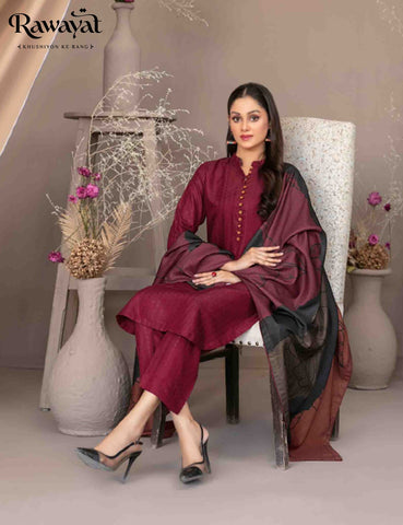 3 PIECE JACQUARD VISCOSE SUIT, D-5019