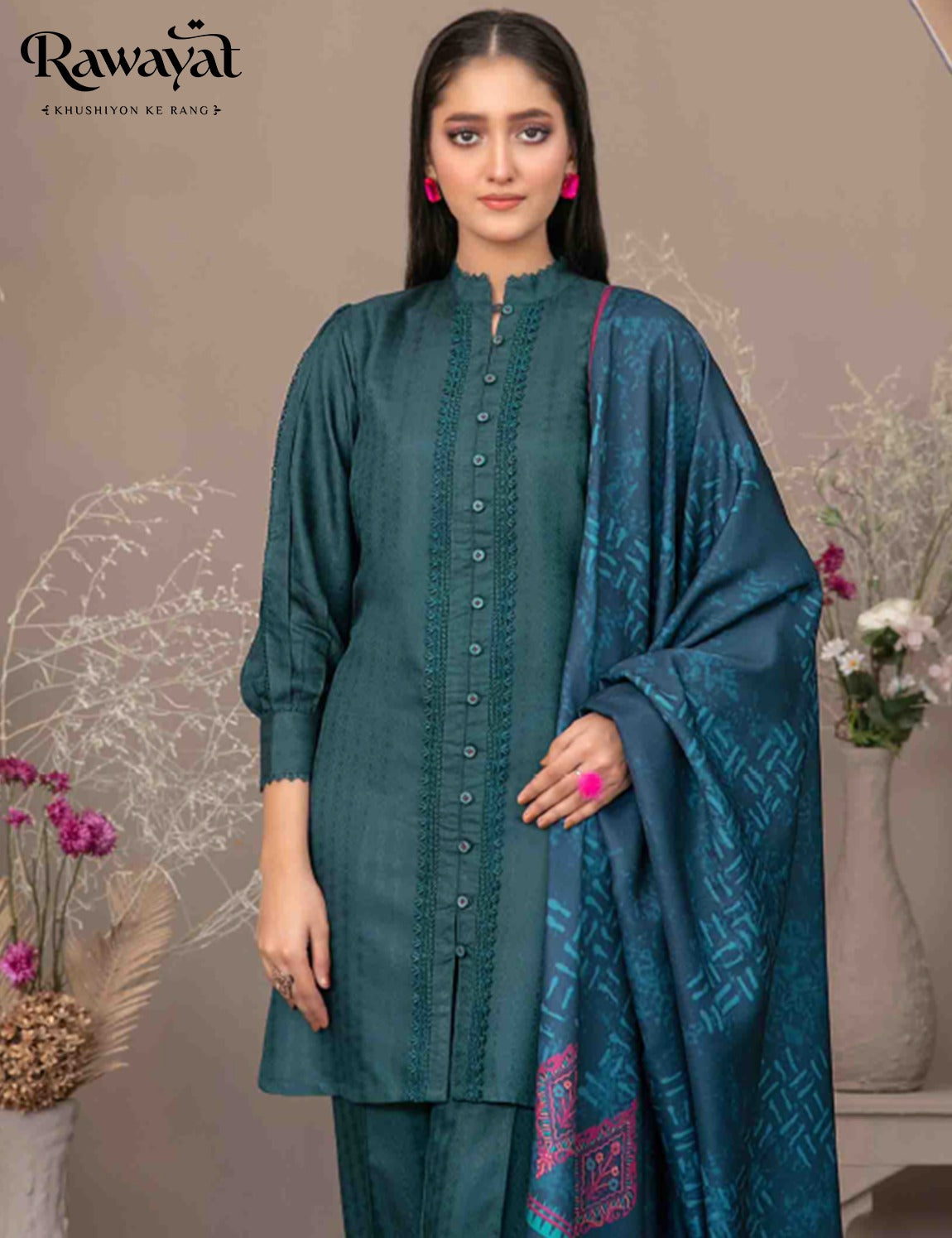 3 PIECE JACQUARD VISCOSE SUIT, D-5090