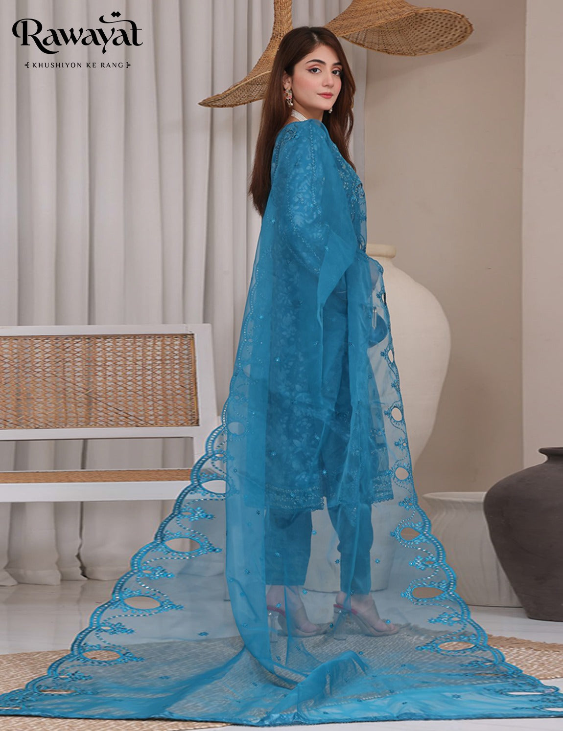 3 PIECE ORGANZA SILK HJ-392